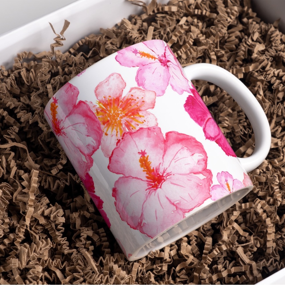 Handmade Floral Coffee Cup | New 15oz Floral Coffee Mug